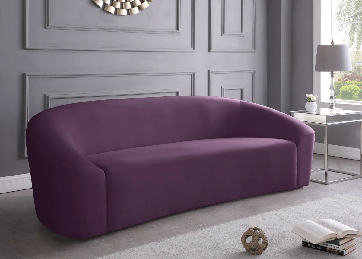 Riley - Velvet Sofa - Purple - View 2