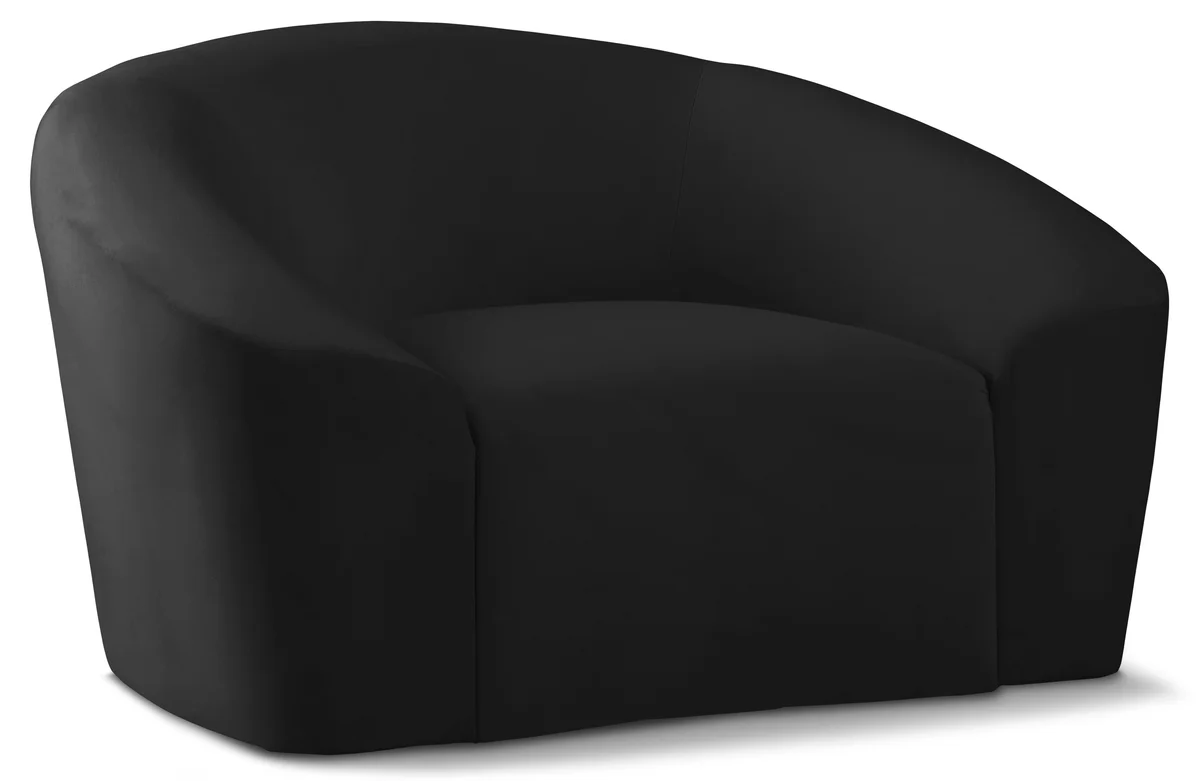 Riley - Velvet Chair - Black