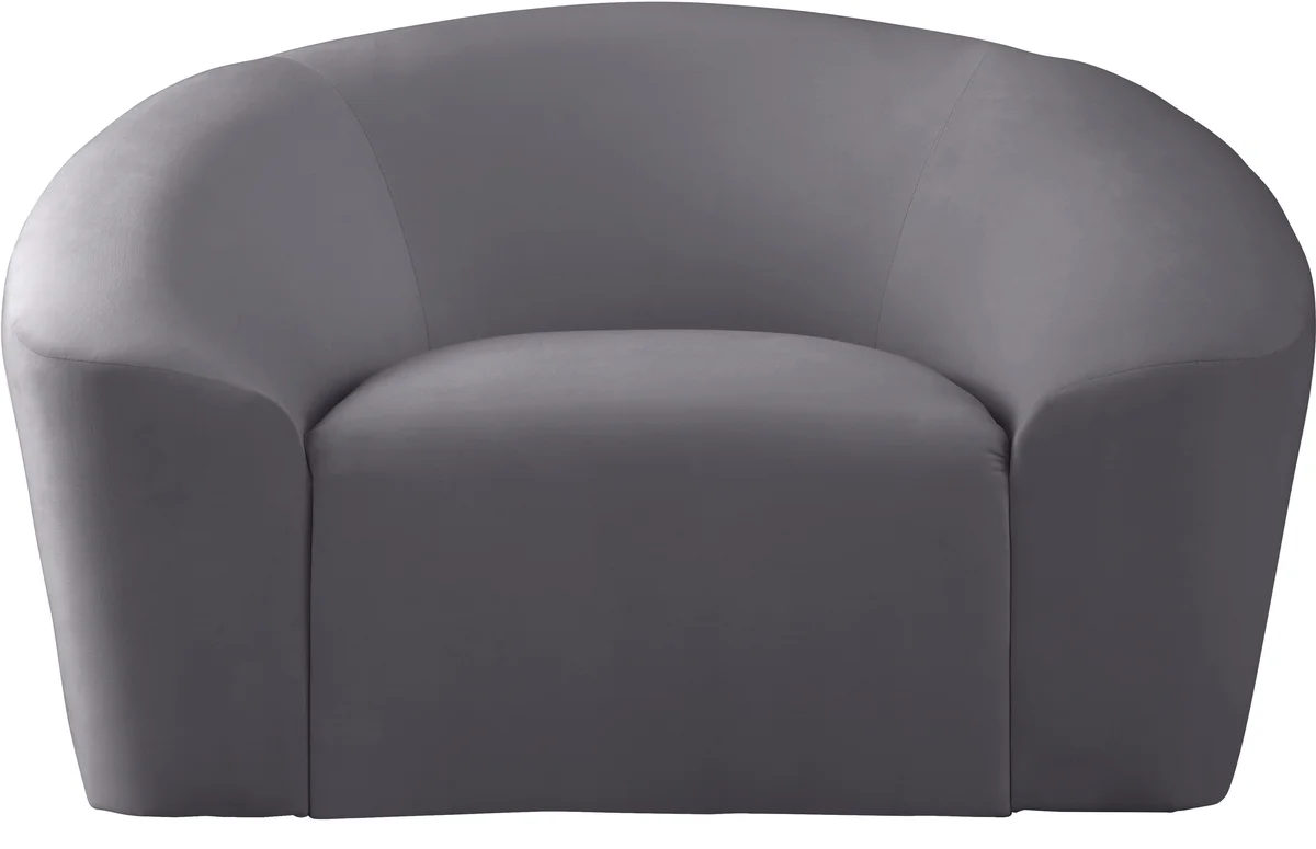 Riley - Velvet Chair - Gray