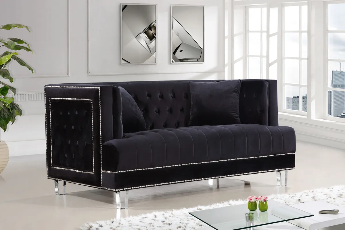 Lucas - Loveseat - Black - View 2