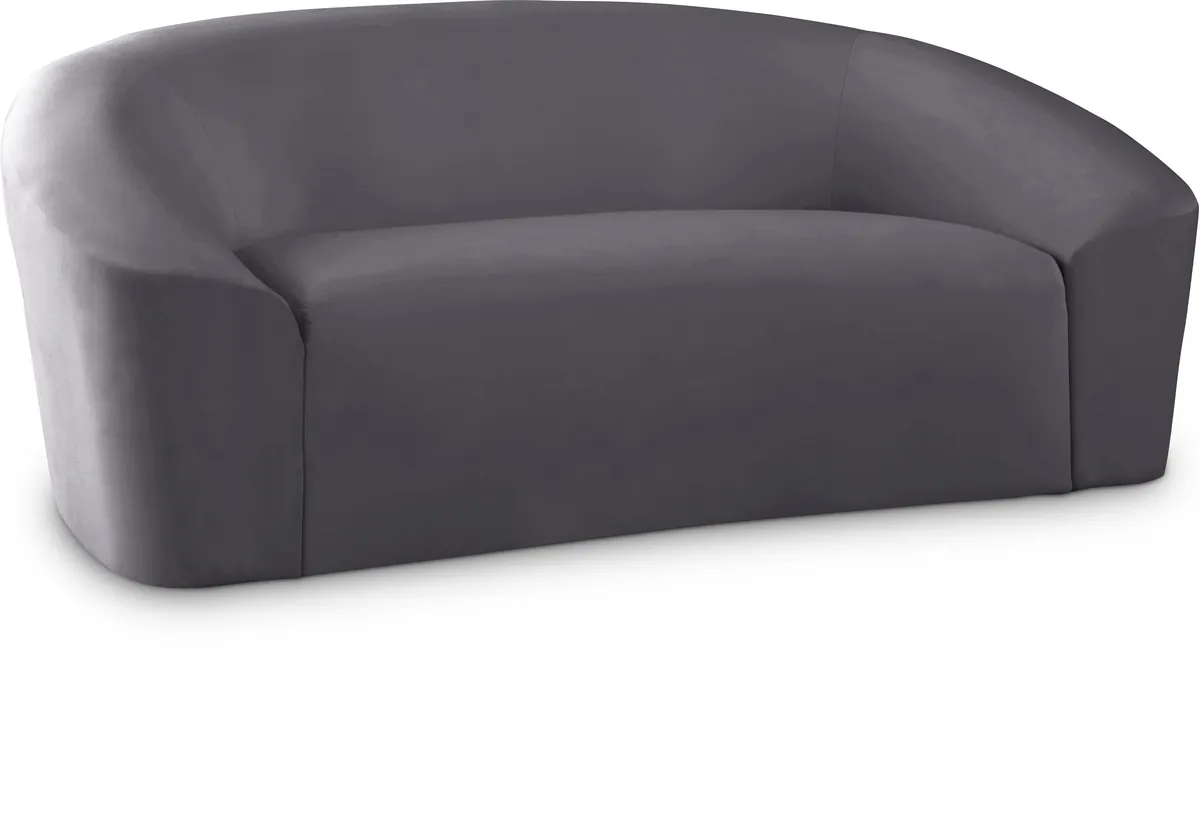 Riley - Velvet Loveseat - Gray