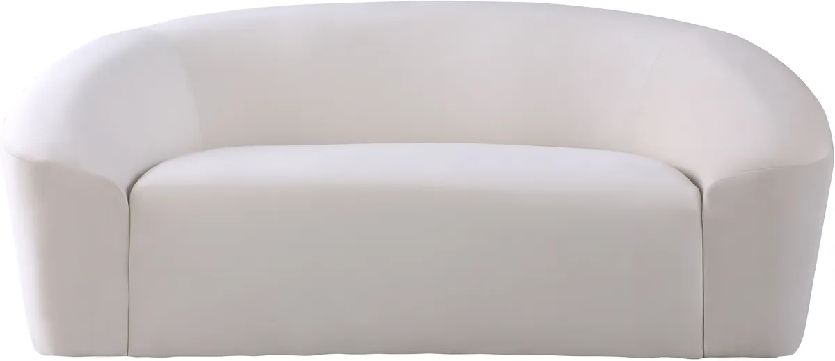 Riley - Velvet Loveseat - Cream