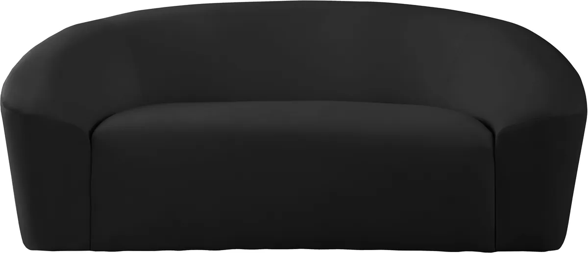 Riley - Velvet Loveseat - Black