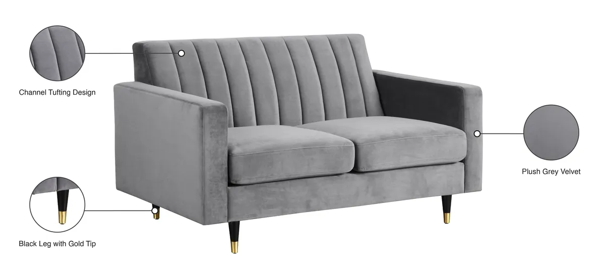 Lola - Loveseat - Gray