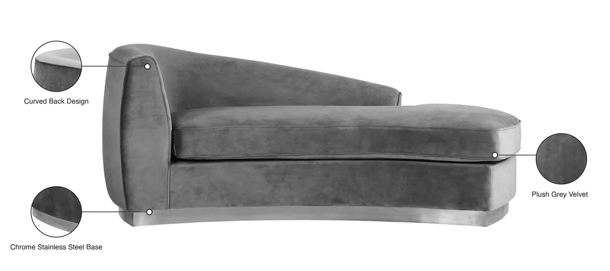 Julian - Chaise - Gray - Fabric