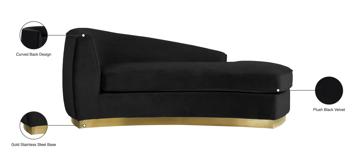 Julian - Chaise - Black - Fabric