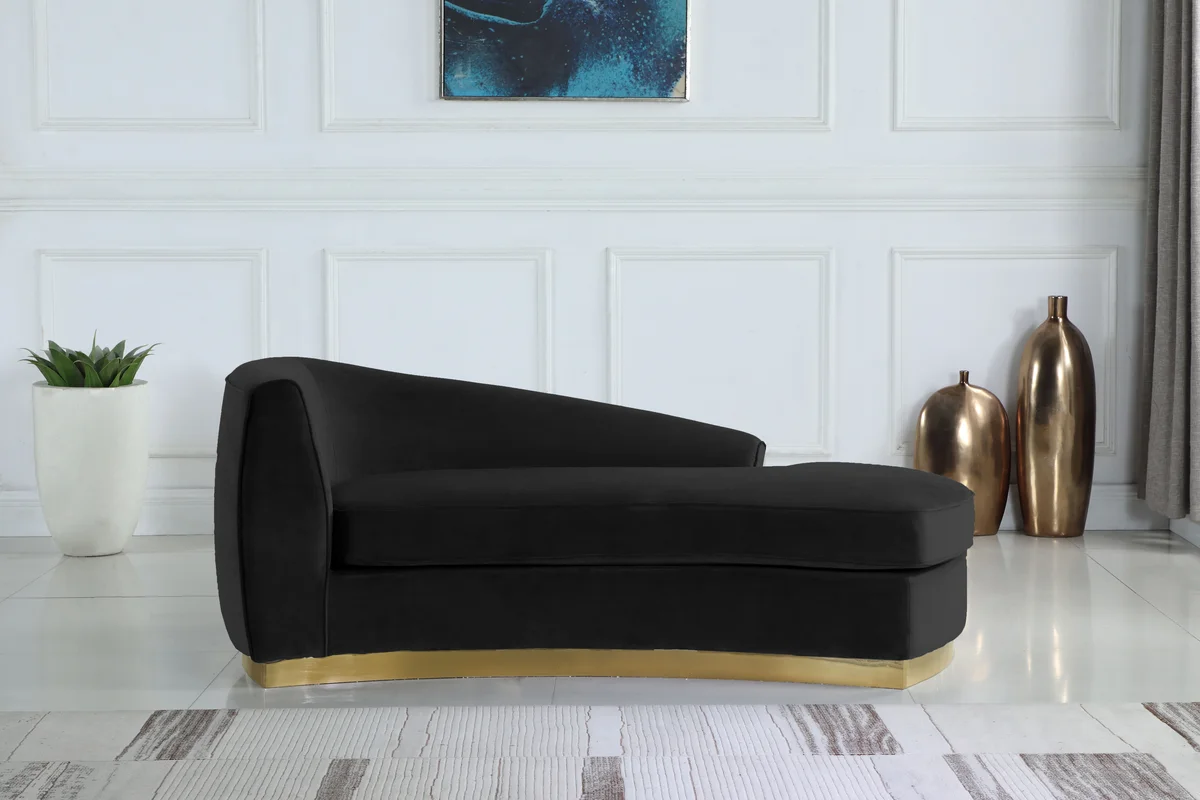 Julian - Chaise - Black - Fabric - View 2