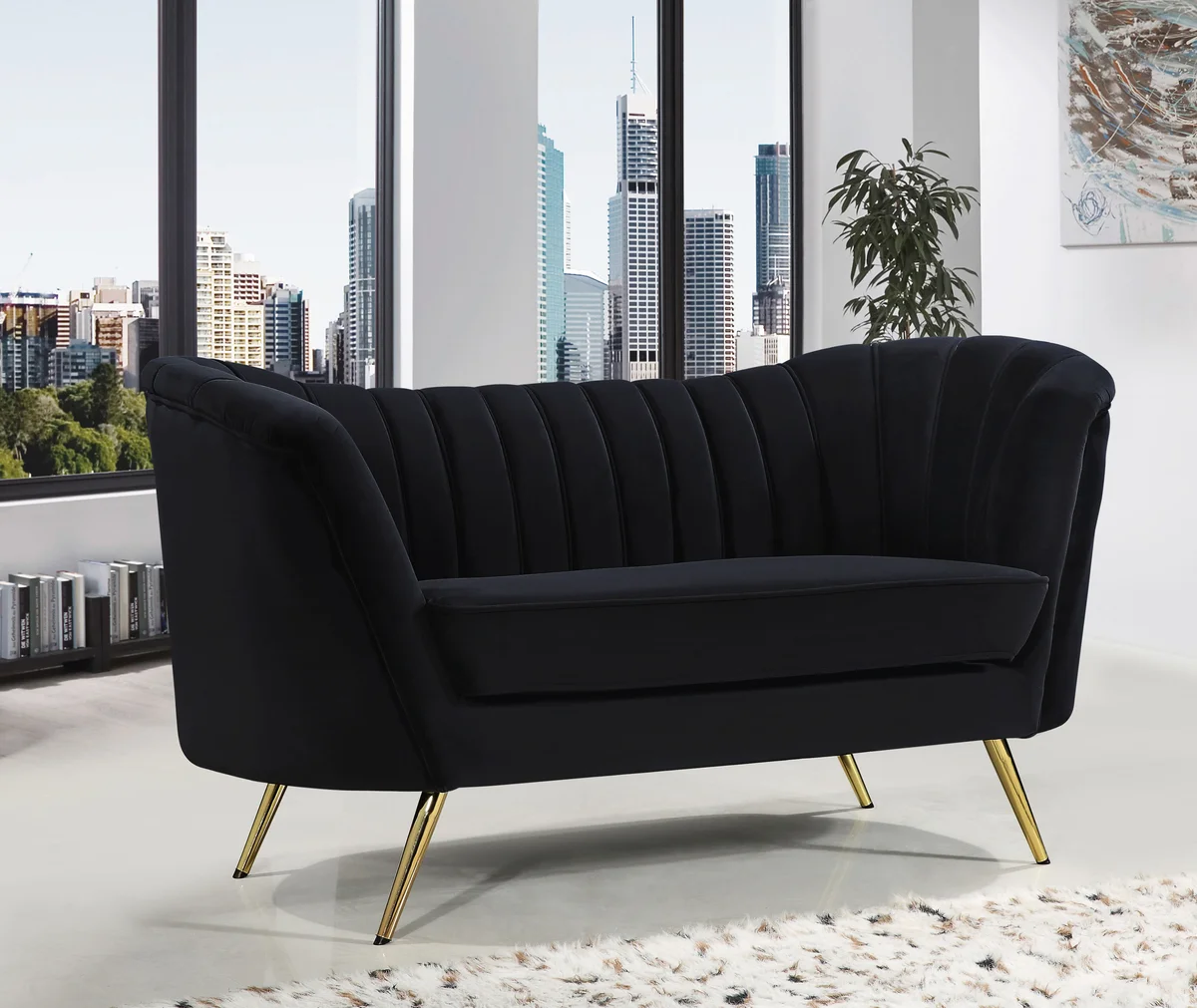 Margo - Loveseat - Black - View 2