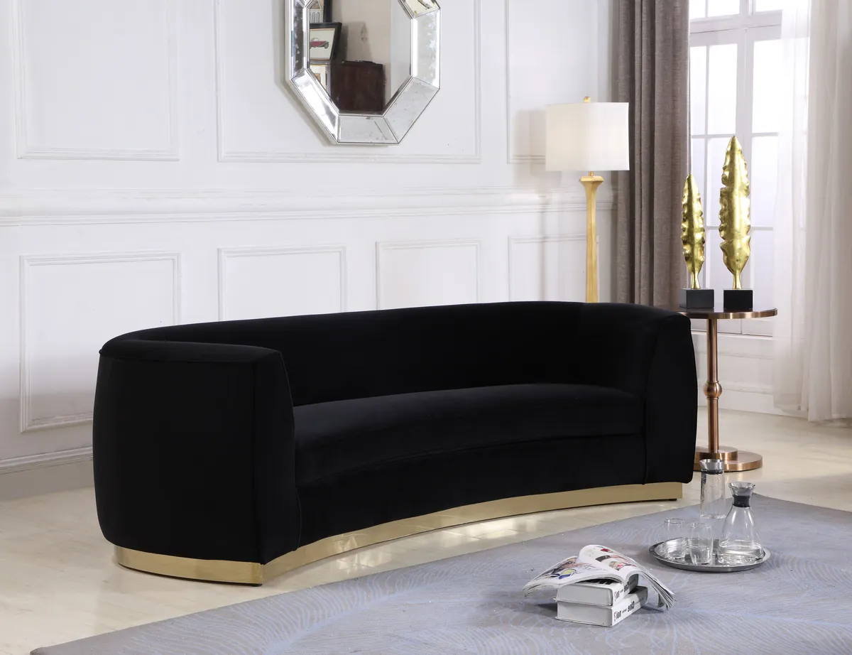 Julian - Sofa - Black - Fabric - View 2