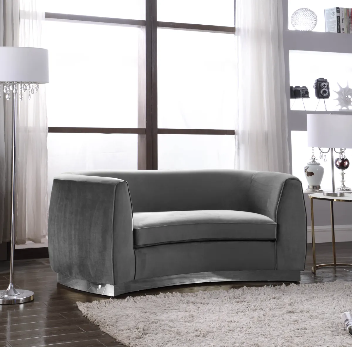 Julian - Loveseat - Gray - Fabric - View 2