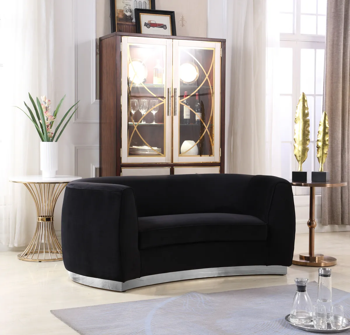 Julian - Loveseat - Black - View 2
