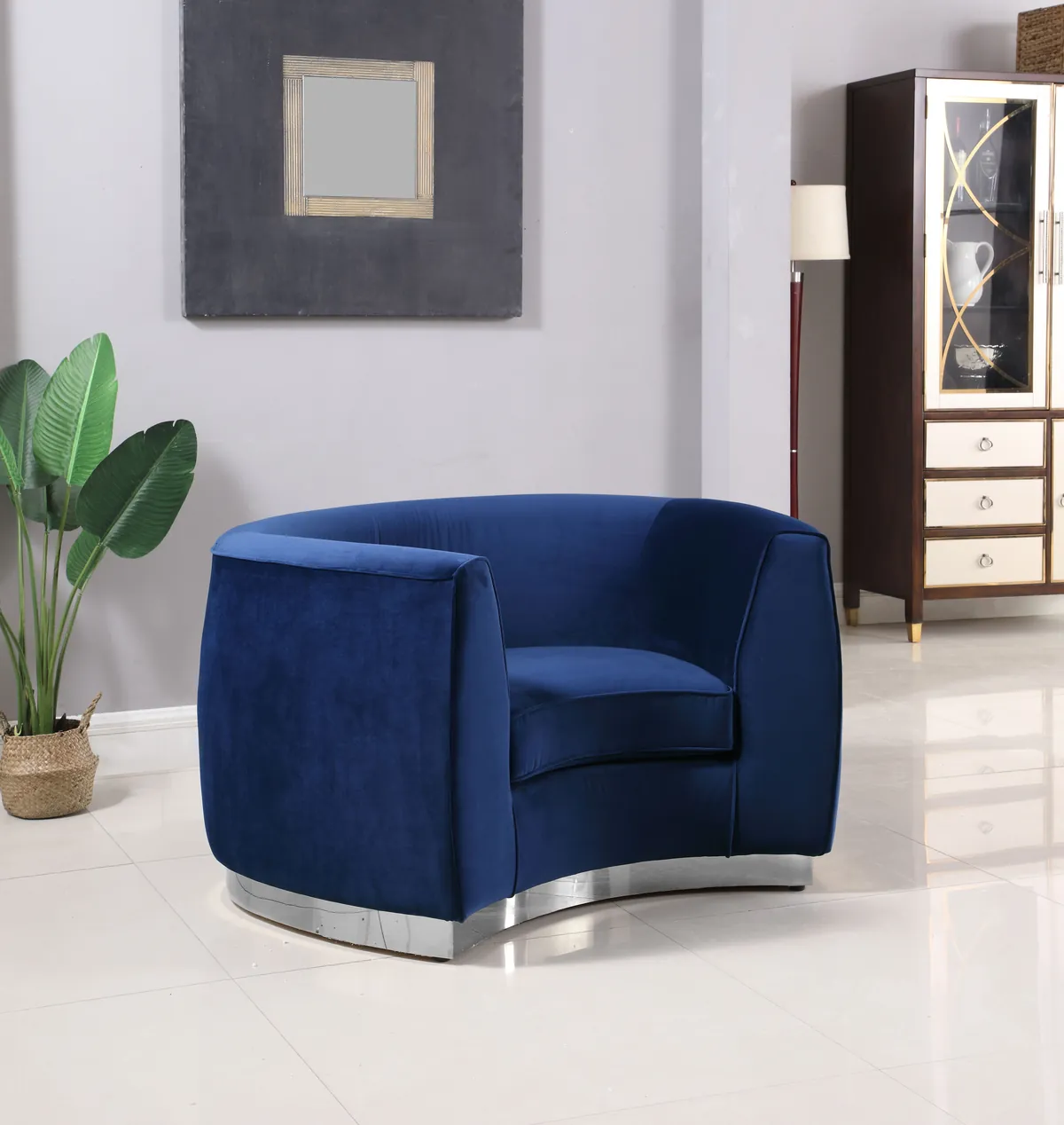 Julian - Chair - Navy - Fabric - View 2