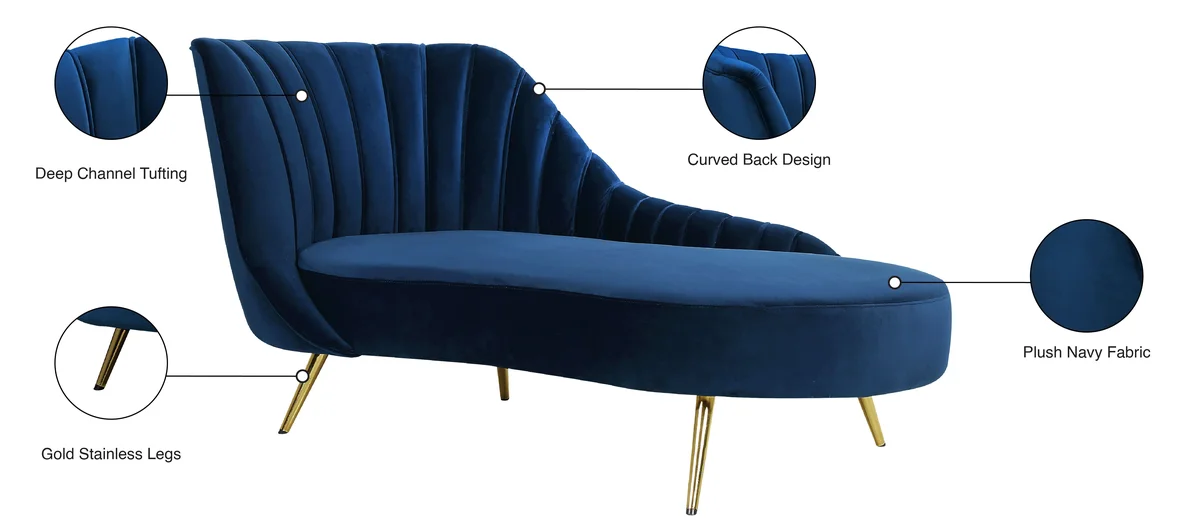 Margo - Chaise - Navy