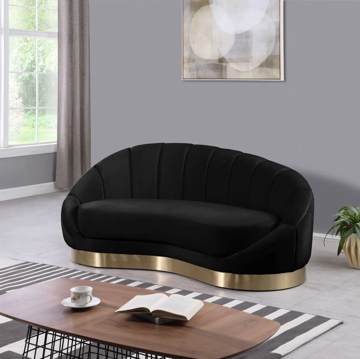 Shelly - Chaise - Black - View 2