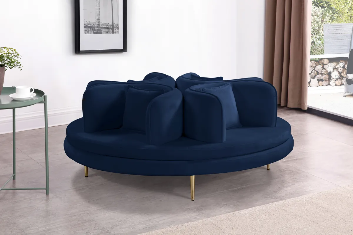 Circlet - Round Sofa Settee - Navy
