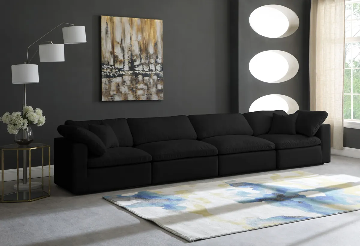 Cozy - Modular 4 Seat Sofa - Black - View 2