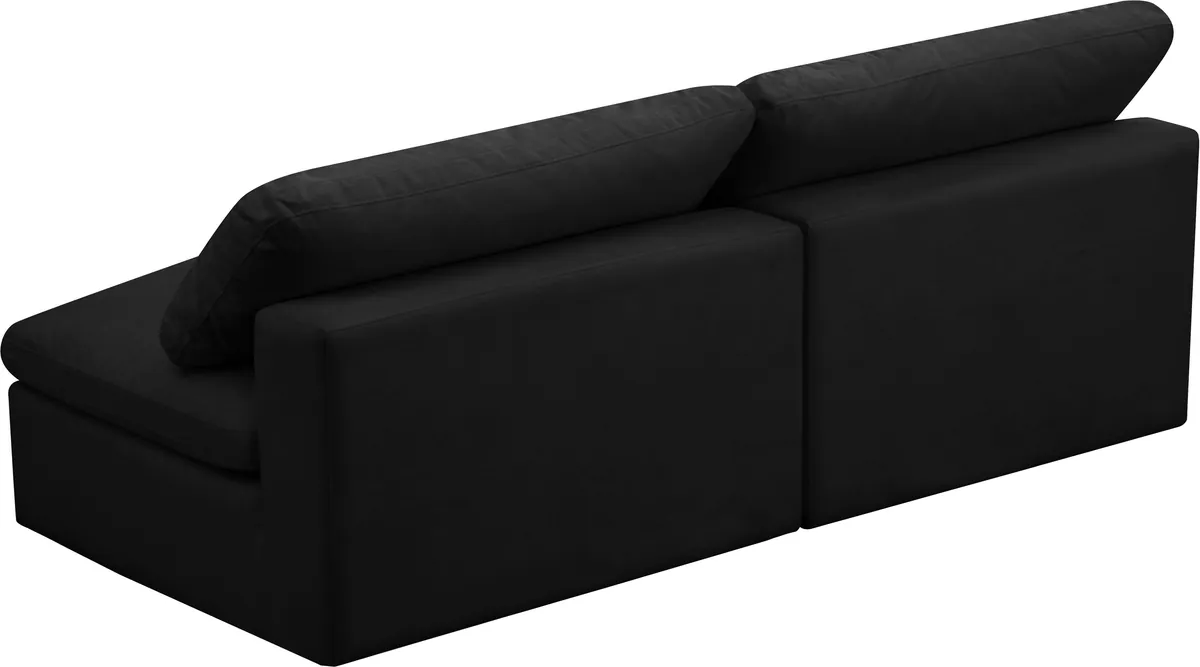 Cozy - 2 Seat Modular Armless Sofa - Black