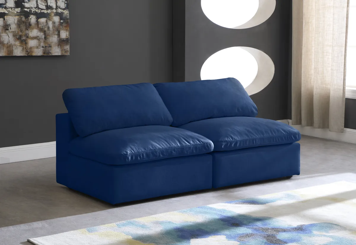 Cozy - 2 Seat Modular Armless Sofa - Navy - View 2