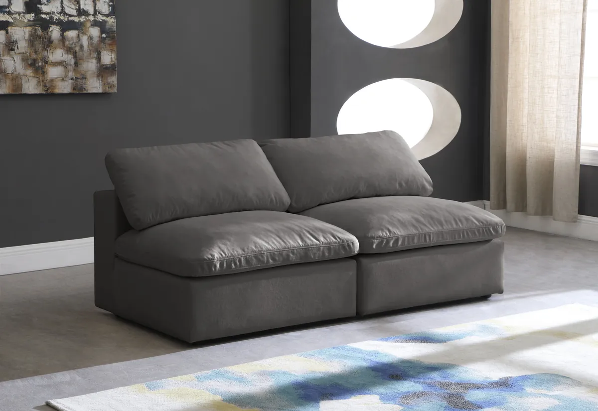 Cozy - 2 Seat Modular Armless Sofa - Gray - View 2