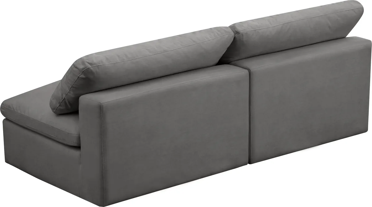 Cozy - 2 Seat Modular Armless Sofa - Gray