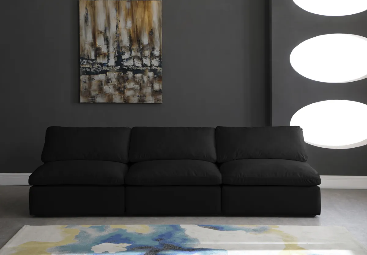 Cozy - Modular 3 Seat Armless Sofa - Black