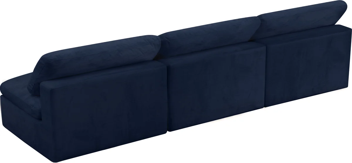 Cozy - Modular 3 Seat Armless Sofa - Navy