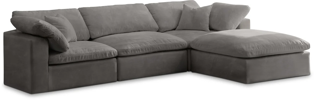 Cozy - 4 Piece Modular Sectional With Chaise - Gray