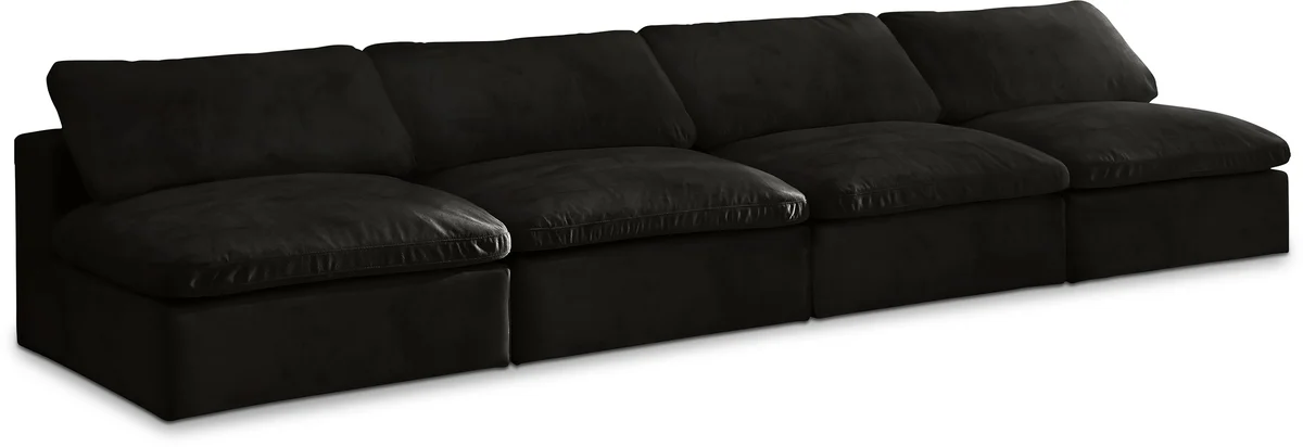 Cozy - Modular 4 Seat Armless Sofa - Black