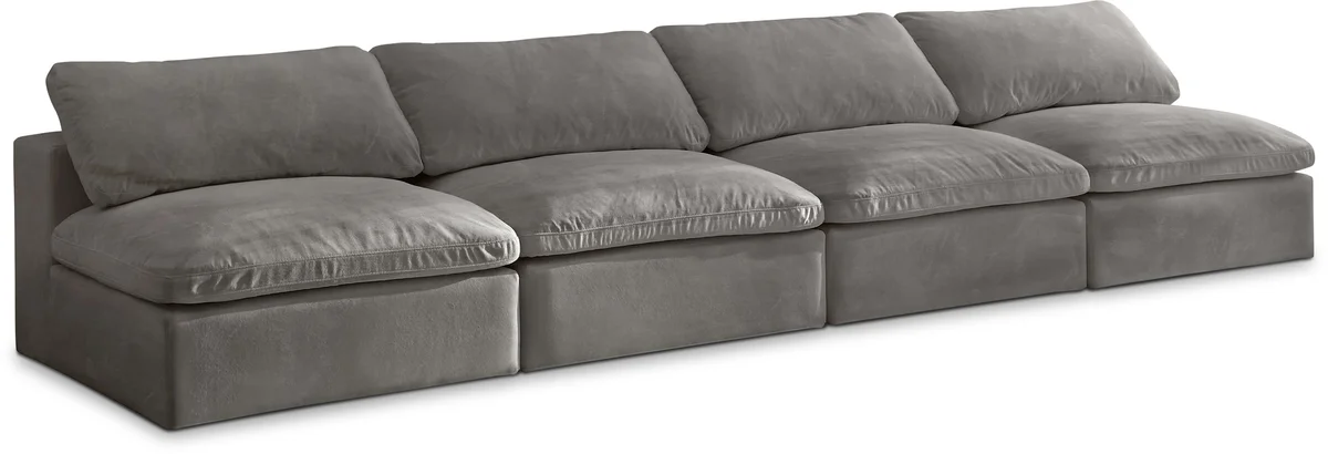 Cozy - Modular 4 Seat Armless Sofa - Gray