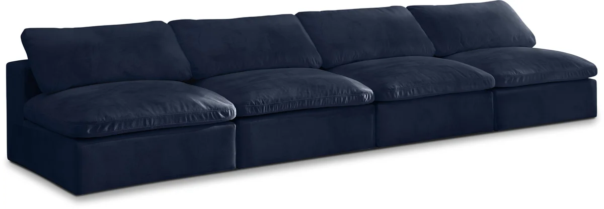 Cozy - Modular 4 Seat Armless Sofa - Navy