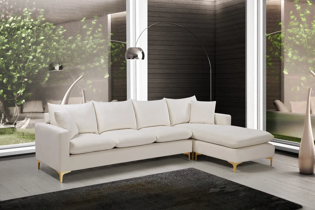 Naomi - 2 Piece. Reversible Sectional - Cream