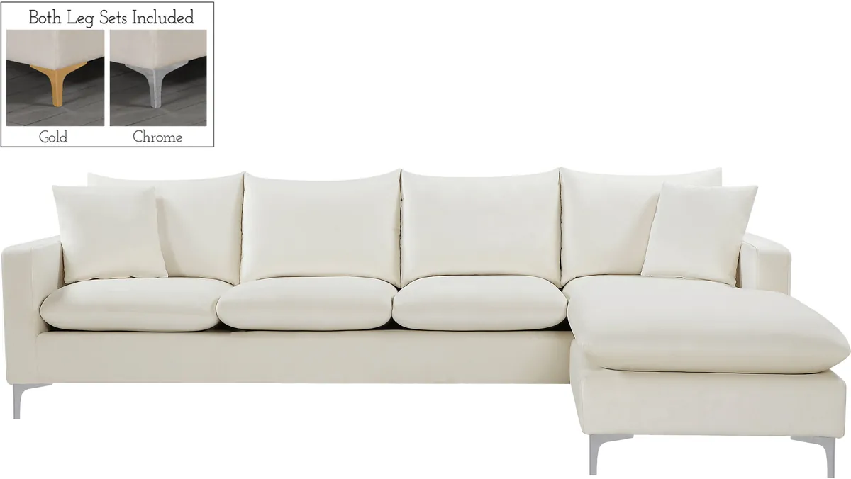 Naomi - 2 Piece. Reversible Sectional - Cream