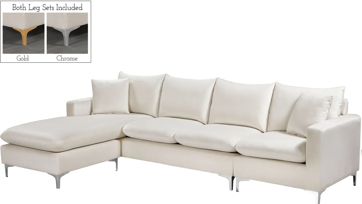 Naomi - 2 Piece. Reversible Sectional - Cream - View 2