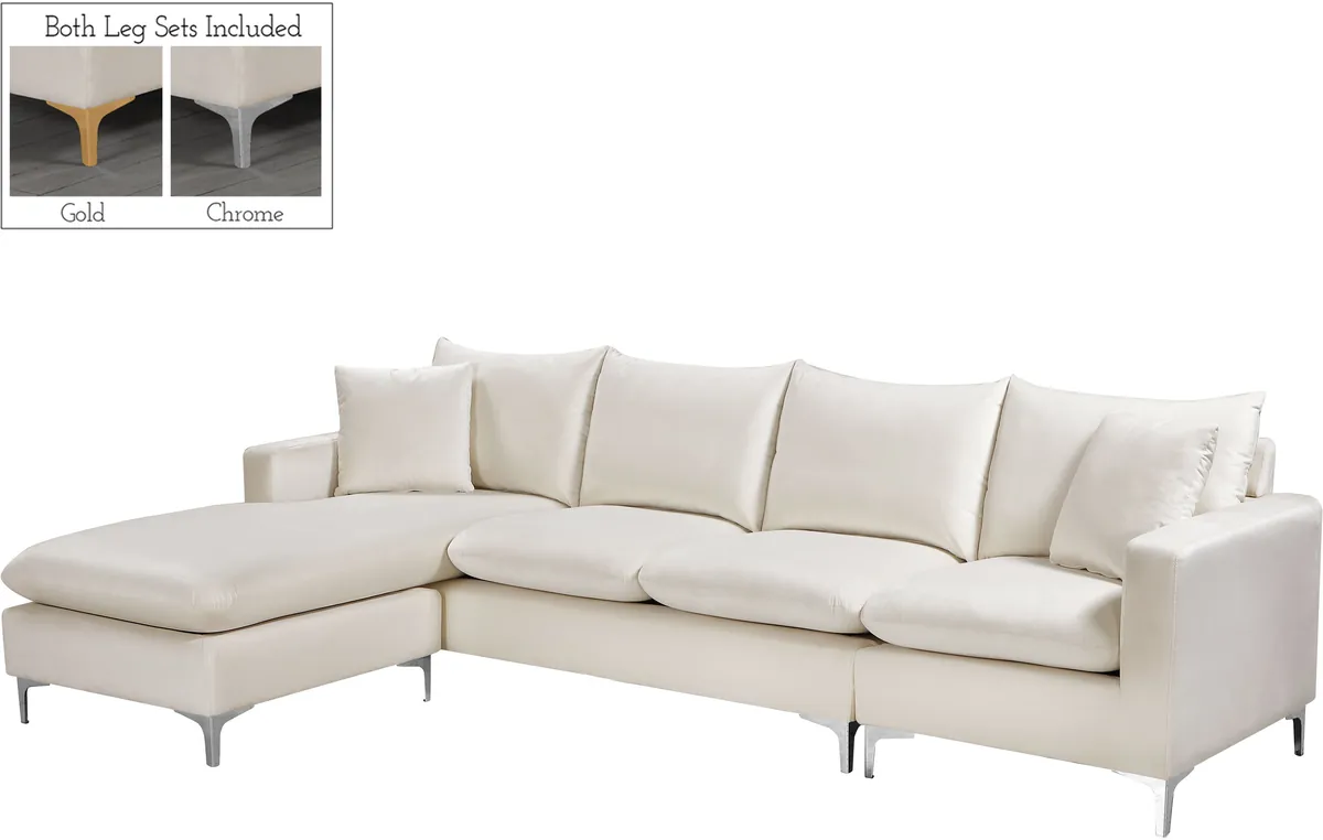 Naomi - 2 Piece. Reversible Sectional - Cream