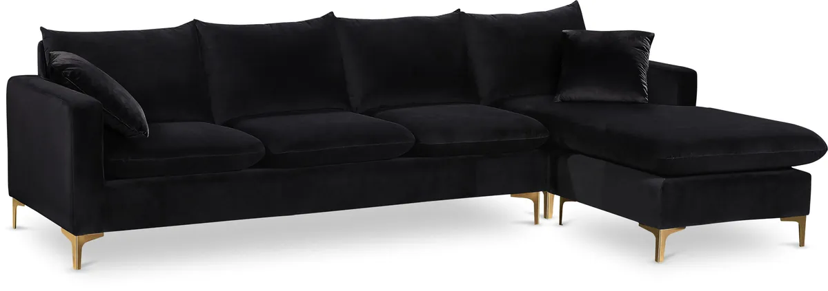 Naomi - 2 Piece. Reversible Sectional - Black