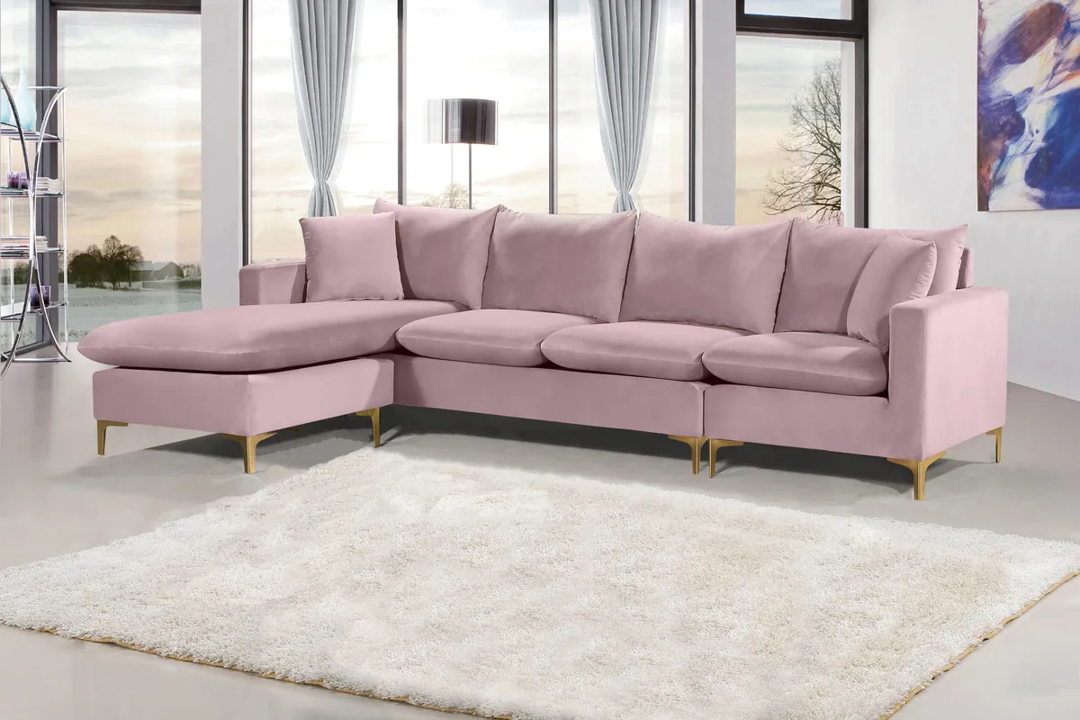 Naomi - 2 Piece. Reversible Sectional - Pink