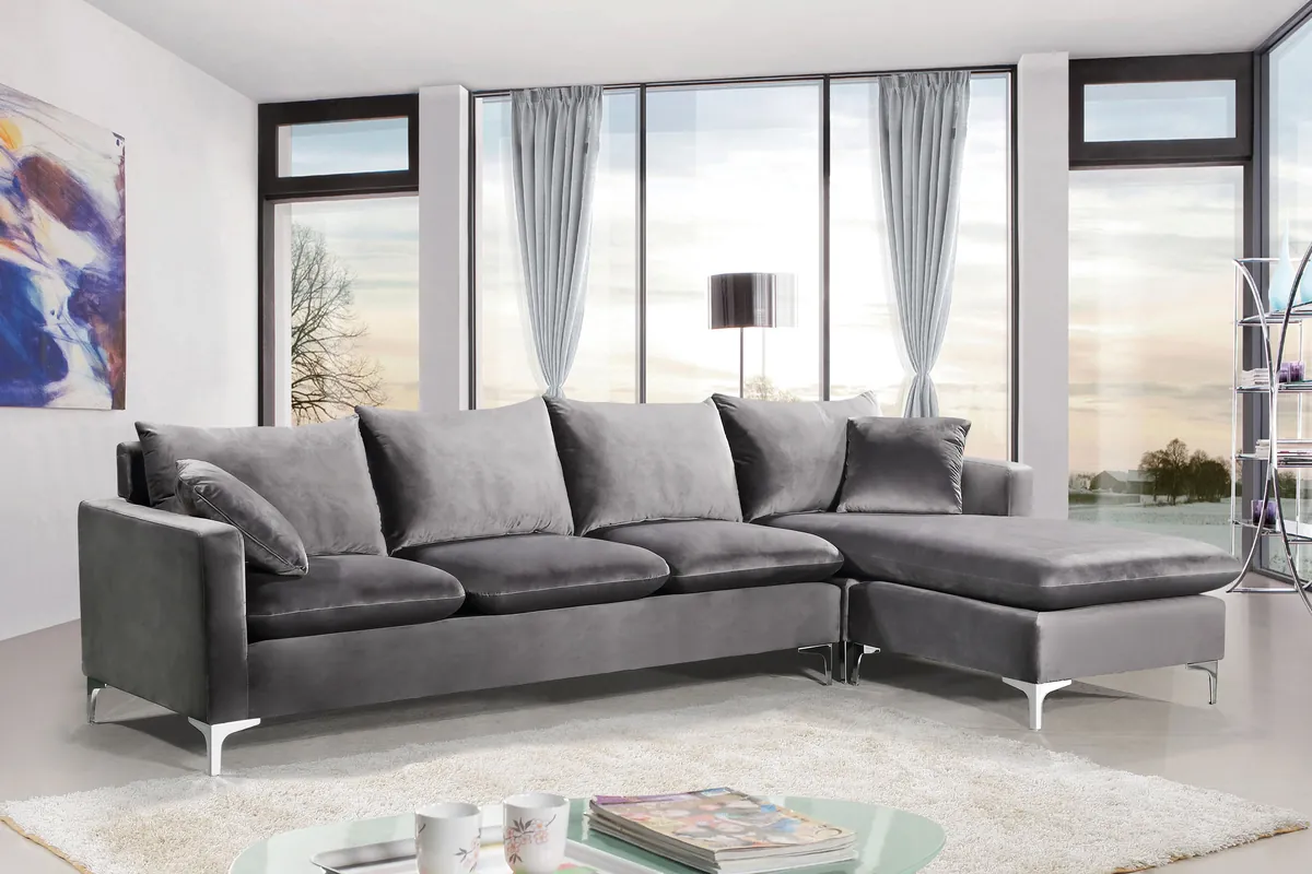 Naomi - 2 Piece. Reversible Sectional - Gray