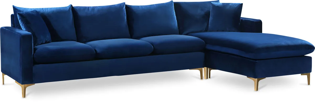 Naomi - 2 Piece. Reversible Sectional - Navy