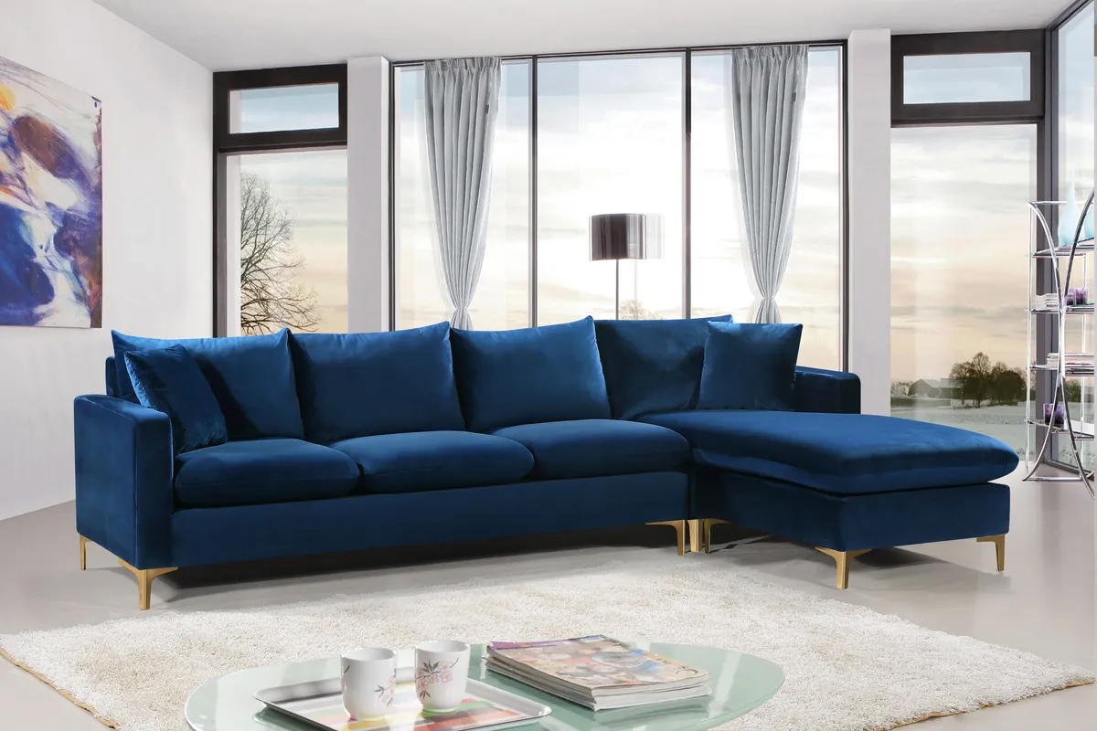 Naomi - 2 Piece. Reversible Sectional - Navy
