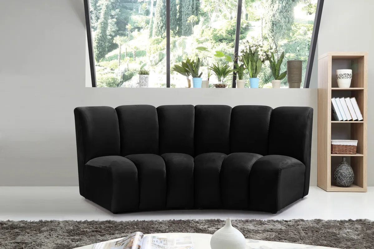 Infinity - 2 Piece Modular Sectional - Fabric - Black - View 2