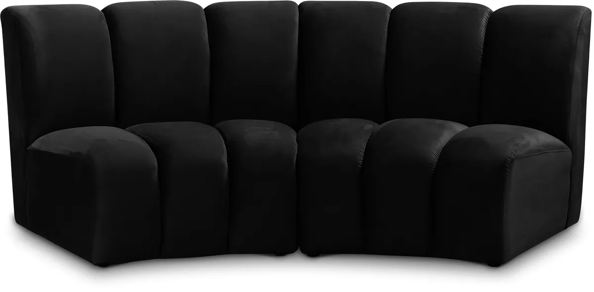 Infinity - 2 Piece Modular Sectional - Fabric - Black