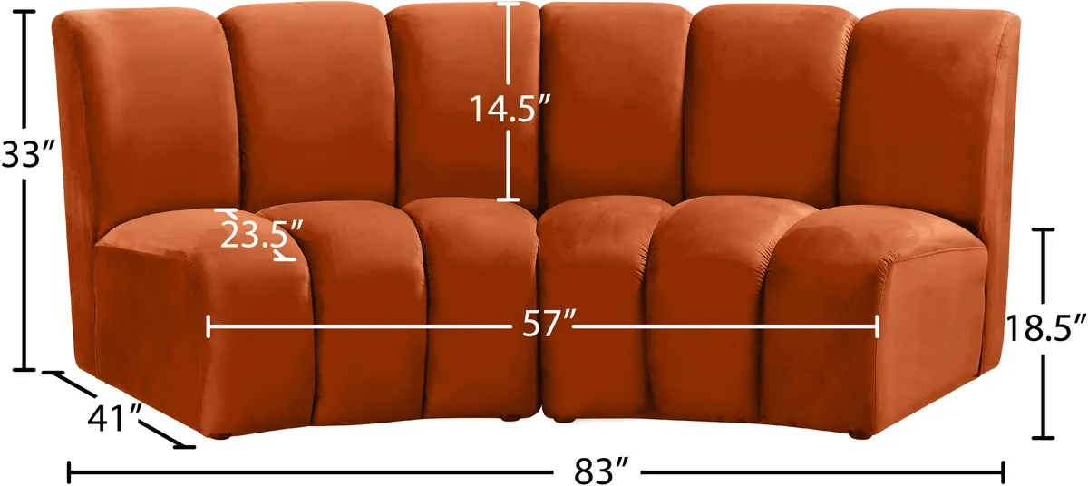 Infinity - 2 Piece Modular Sectional - Cognac