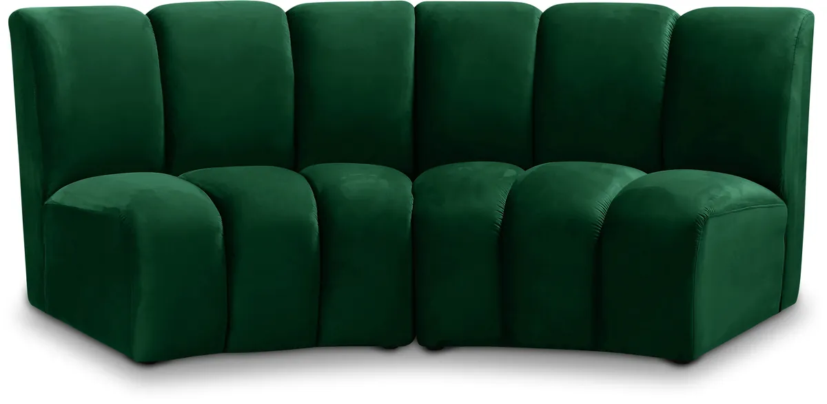 Infinity - 2 Piece Modular Sectional - Fabric - Green