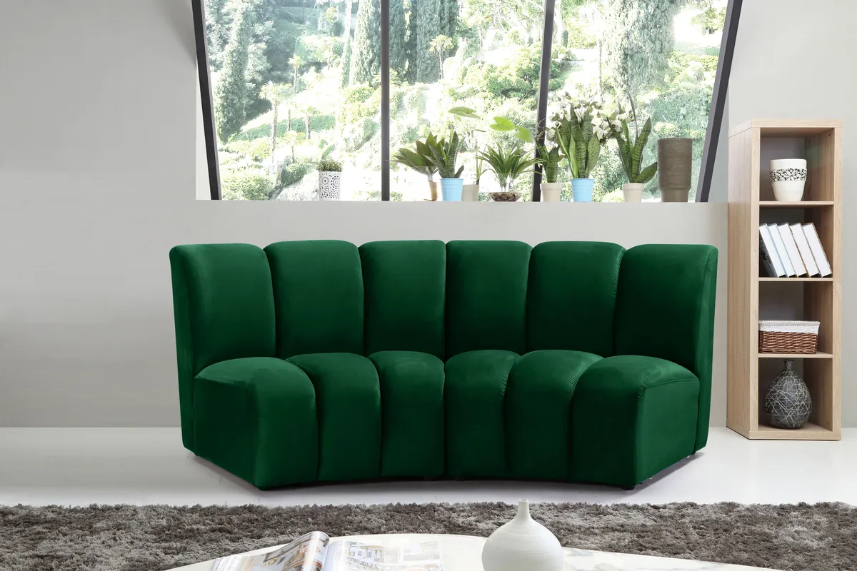 Infinity - 2 Piece Modular Sectional - Fabric - Green - View 2