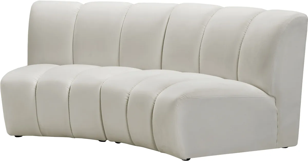 Infinity - 2 Piece Modular Sectional - Fabric - Cream