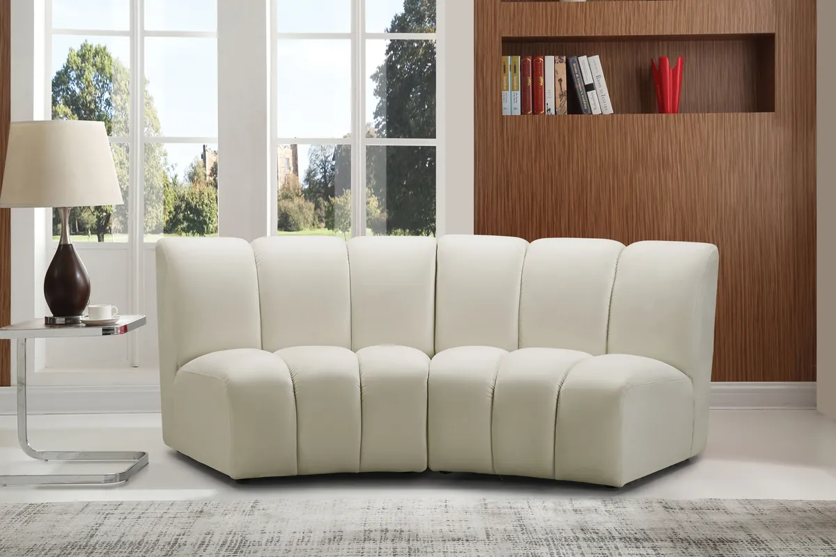 Infinity - 2 Piece Modular Sectional - Fabric - Cream - View 2