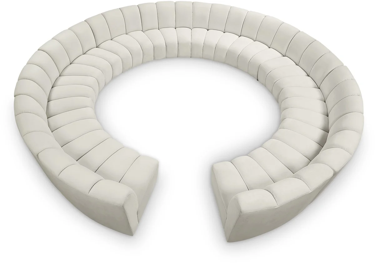 Infinity - 12 Piece Modular Sectional - Fabric - Cream