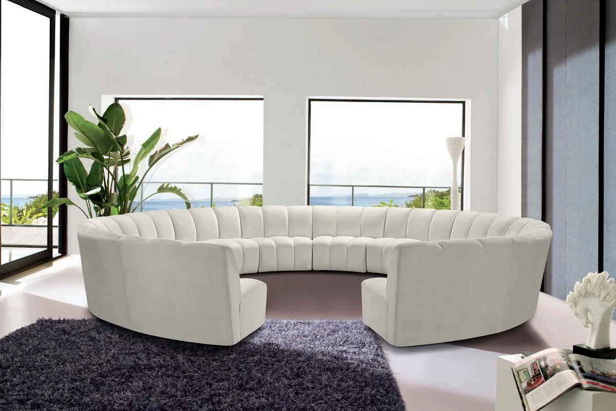 Infinity - 12 Piece Modular Sectional - Fabric - Cream - View 2