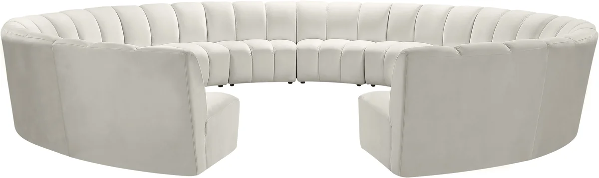 Infinity - 12 Piece Modular Sectional - Fabric - Cream