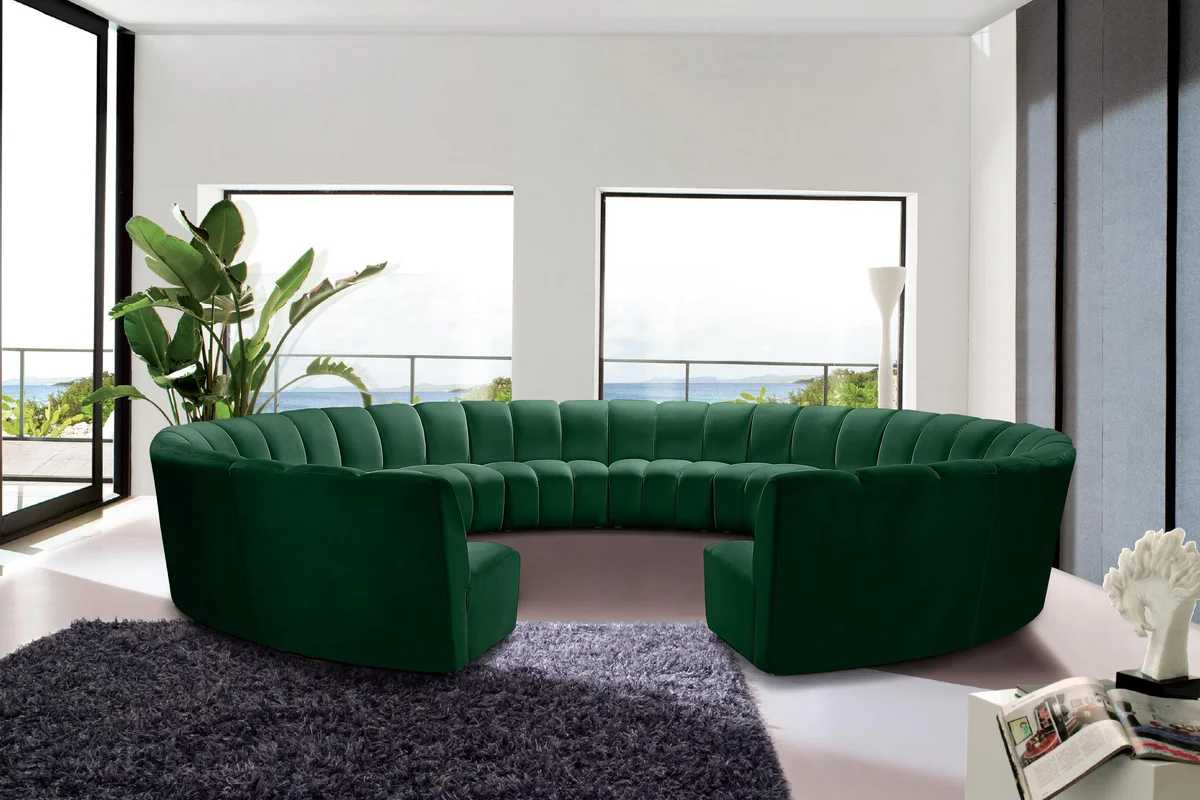 Infinity - 12 Piece Modular Sectional - Fabric - Green